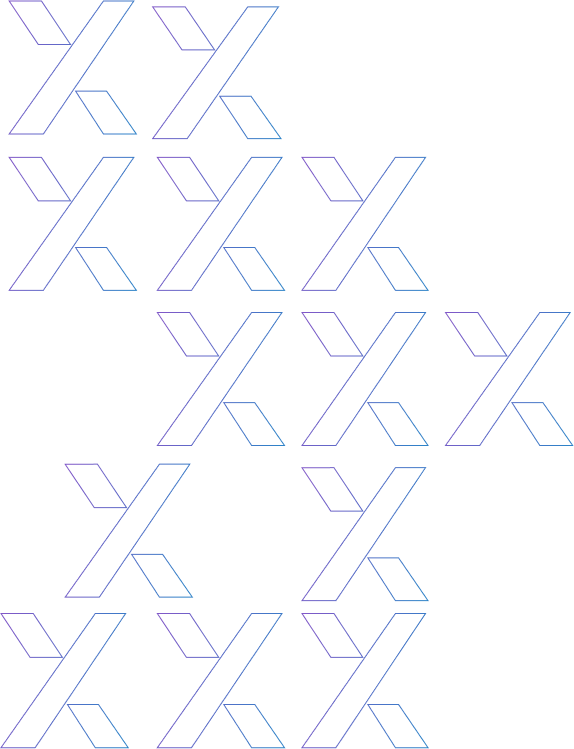 A pattern of stylized "X" shapes in a light purple outline.